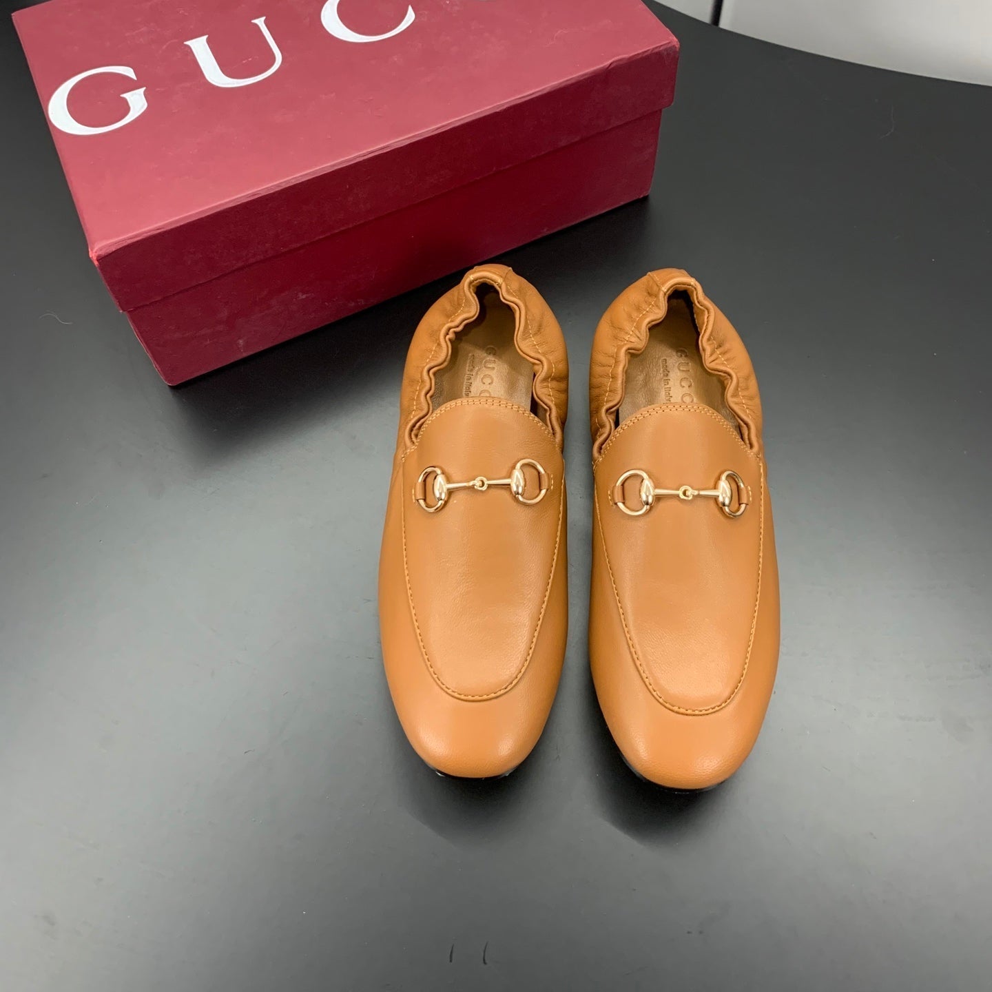 GUCCI 26S LOAFERS IN BROWN CALFSKIN