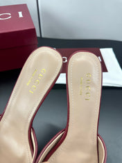 GUCCI 26S HIGH-HEELED SANDALS 50 MM IN RED CALFSKIN