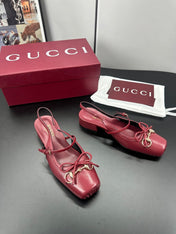 GUCCI 26S SLINGBACK 25 MM IN RED CALFSKIN