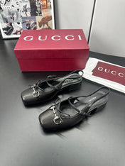 GUCCI 26S SLINGBACK 25 MM IN BLACK CALFSKIN