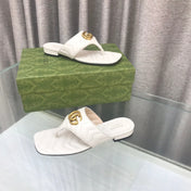 GG  marmont logo - embellished mattelasse leather sandal in white