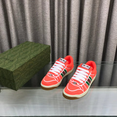 GG SCREENER SNEAKER WITH WEB ORANGE RED CALFSKIN