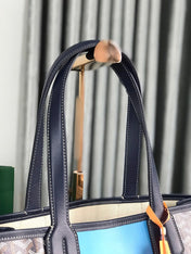 GOYA VILLETTE TOTE 45 IN NAVY BLUE GOYARDINE CANVAS