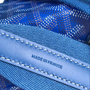 CASSETTE TRUNK BAG 21 IN BLUE GOYARDINE CANVAS & CLAMECY COWHIDE