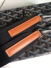 CASSETTE TRUNK BAG 21 IN TAN BROWN GOYARDINE CANVAS & CLAMECY COWHIDE
