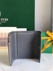 SAINT-GABRIEL WALLET 12 IN GRAY CALFSKIN AND GOYARDINE CANVAS