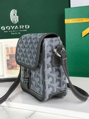 GRAND BLEU 16 IN GRAY GOYARDINE CANVAS AND LAMBSKIN