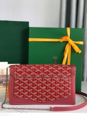 DUCHESSE MARIE-CAROLINE BAG 25 IN RED GOYARDINE CANVAS AND SMOOTH CALFSKIN