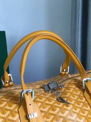 BOSTON 50 BAG IN YELLOW GOYARDINE CANVAS AND CALFSKIN TRIM