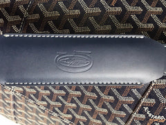 BOSTON 50 BAG IN NAVY BLUE GOYARDINE CANVAS AND CALFSKIN TRIM