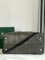BOSTON 50 BAG IN BLACK GOYARDINE CANVAS AND CALFSKIN TRIM