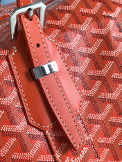 BOSTON 50 BAG IN ORANGE GOYARDINE CANVAS AND CALFSKIN TRIM