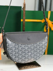 HIRONDELLE BAG 25 IN GRAY LAMBSKIN AND GOYARDINE CANVAS