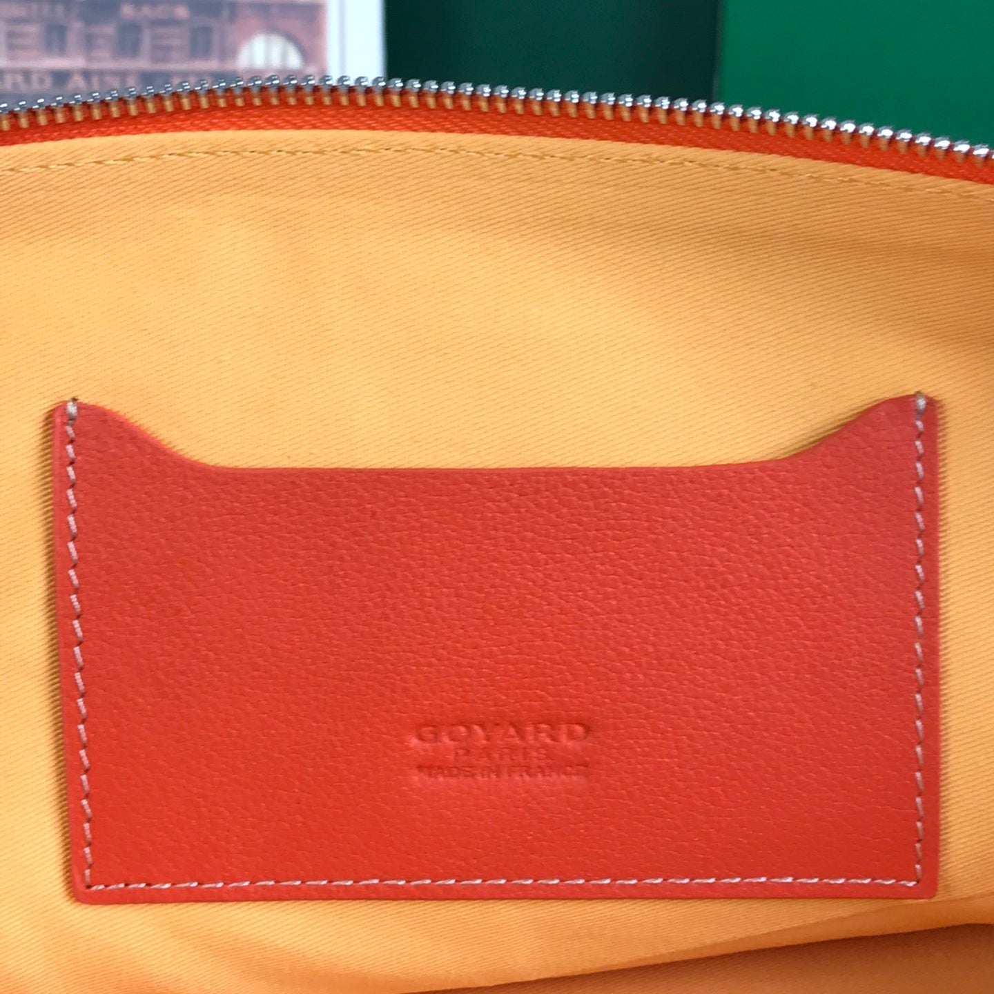 SÉNAT MGM POUCH 40 IN RED ORANGE GOYARDINE CANVAS
