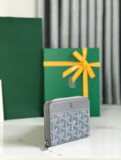 MATIGNON MINI WALLET 11 IN GRAY GOYARDINE CANVAS AND CALFSKIN