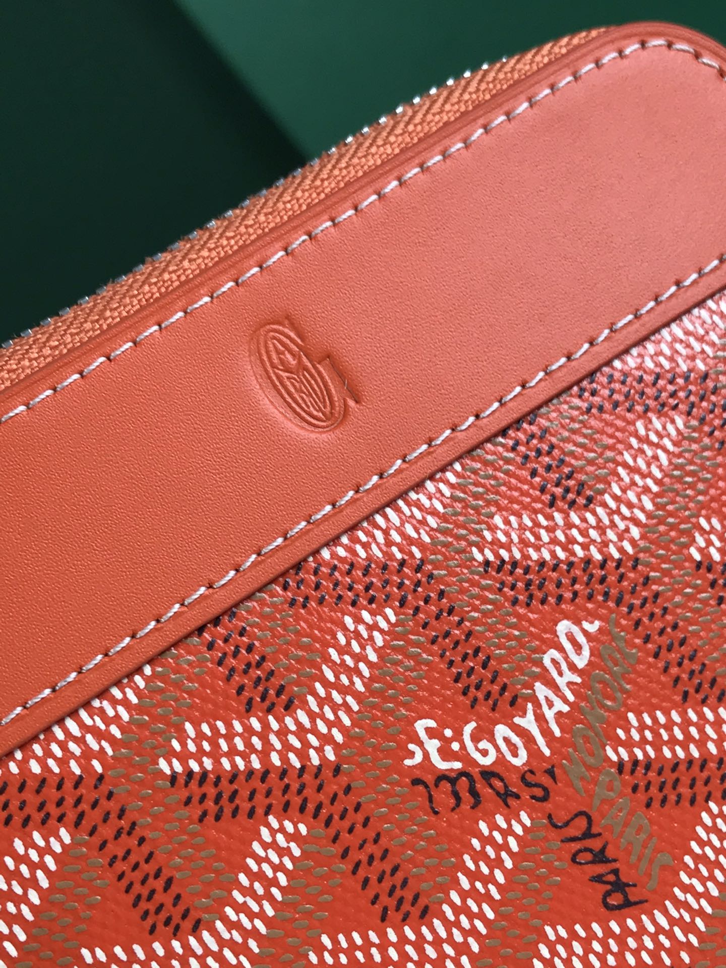 MATIGNON MINI WALLET 11 IN ORANGE GOYARDINE CANVAS AND CALFSKIN
