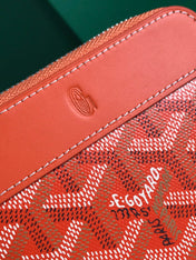 MATIGNON MINI WALLET 11 IN ORANGE GOYARDINE CANVAS AND CALFSKIN