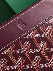 MATIGNON MINI WALLET 11 IN WINE RED GOYARDINE CANVAS AND CALFSKIN