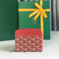 MATIGNON MINI WALLET 11 IN CLASSIC RED GOYARDINE CANVAS AND CALFSKIN
