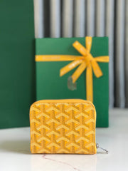 MATIGNON MINI WALLET 11 IN YELLOW GOYARDINE CANVAS AND CALFSKIN