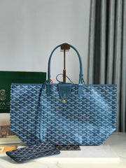 SAINT LOUIS PM 34 IN NAVY BLUE GOYARDINE CANVAS AND CALFSKIN
