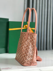 ANJOU MINI BAG 20 IN MANHATTAN PINK  CALFSKIN AND GOYARDINE CANVAS