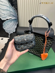 ANJOU MINI BAG 21 IN BLACK GOYARDINE CANVAS AND CALFSKIN