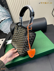 ANJOU MINI BAG 21 IN BLACK GOYARDINE CANVAS AND CALFSKIN