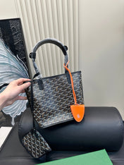 ANJOU MINI BAG 21 IN BLACK GOYARDINE CANVAS AND CALFSKIN