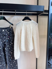 CELINE 25S CROCHET SLEEVE KNIT JACKET 0085