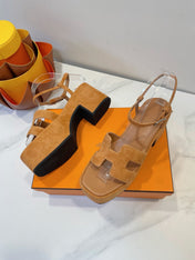 JAM 30 SANDAL IN CINNAMON BROWN SUEDE