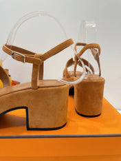 JAM 30 SANDAL IN CINNAMON BROWN SUEDE