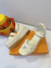 ELDA ESPADRILLE IN WHITE CREAM EPSOM CALFSKIN