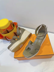 ELDA ESPADRILLE IN MOCHA BROWN EPSOM CALFSKIN