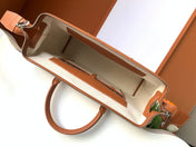 CISALPIN DOCUMENT CASE 39 IN BLACK GOYARDINE CANVAS AND TAN CALFSKIN