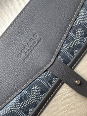 CISALPIN DOCUMENT CASE 39 IN GRAY GOYARDINE CANVAS AND CALFSKIN