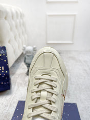 GG RHYTON TRAINER WHITE LAMBSKIN WITH FIRE MOTIF