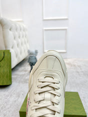 GG RHYTON TRAINER WHITE LAMBSKIN WITH HEART MOTIF