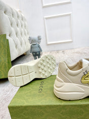 GG RHYTON TRAINER WHITE LAMBSKIN WITH ICON