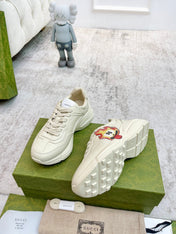 GG RHYTON TRAINER WHITE LAMBSKIN WITH ICON