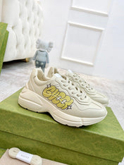 GG RHYTON TRAINER WHITE LAMBSKIN WITH ICON