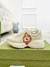 GG RHYTON TRAINER WHITE LAMBSKIN WITH ICON