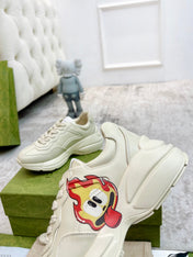 GG RHYTON TRAINER WHITE LAMBSKIN WITH ICON