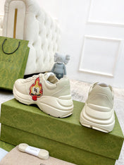 GG RHYTON TRAINER WHITE LAMBSKIN WITH ICON