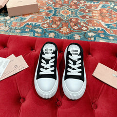 Sneakers Mules Black Canvas