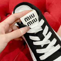 Sneakers Mules Black Canvas