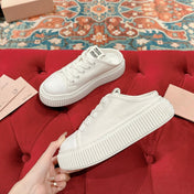 Sneakers Mules White Canvas