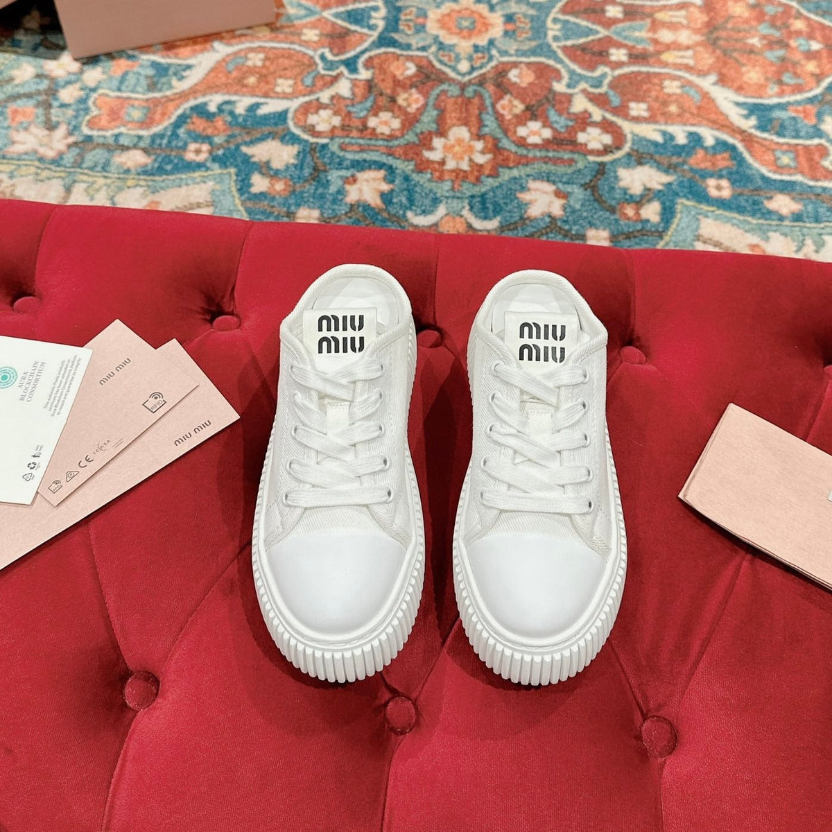 Sneakers Mules White Canvas