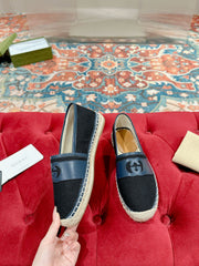 GG ESPADRILLES SLIP - ON BLACK CANVAS