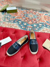 GG ESPADRILLES SLIP - ON BLACK CANVAS